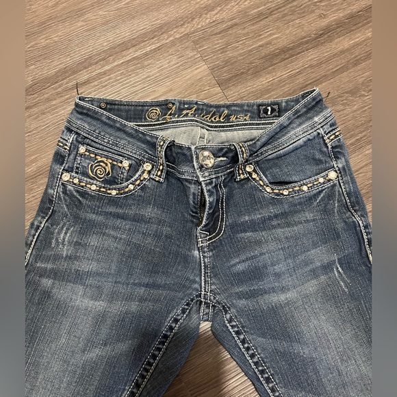 LA Idol floral bling boot cut jeans 🌸 - Picture 2 of 5